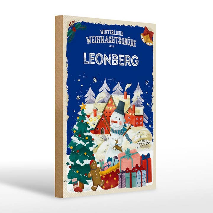 LEONBERG houten bord kerstgroeten cadeau-decoratiebord 20x30 cm voor wholesale door Femer
