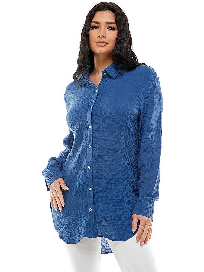 Veracci - Wholesale Buttoned-down shirt – Women's - Double Gauze Weekend Button-Down Shirt1