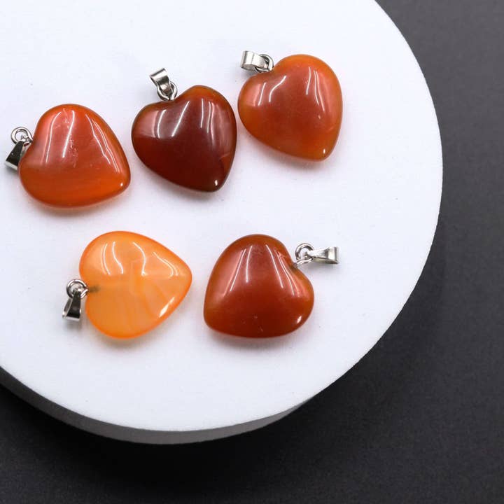 Gemcohub - Wholesale Spiritual stone/crystal - Amethyst Pendant Agate Heart Necklace Natural Stone15