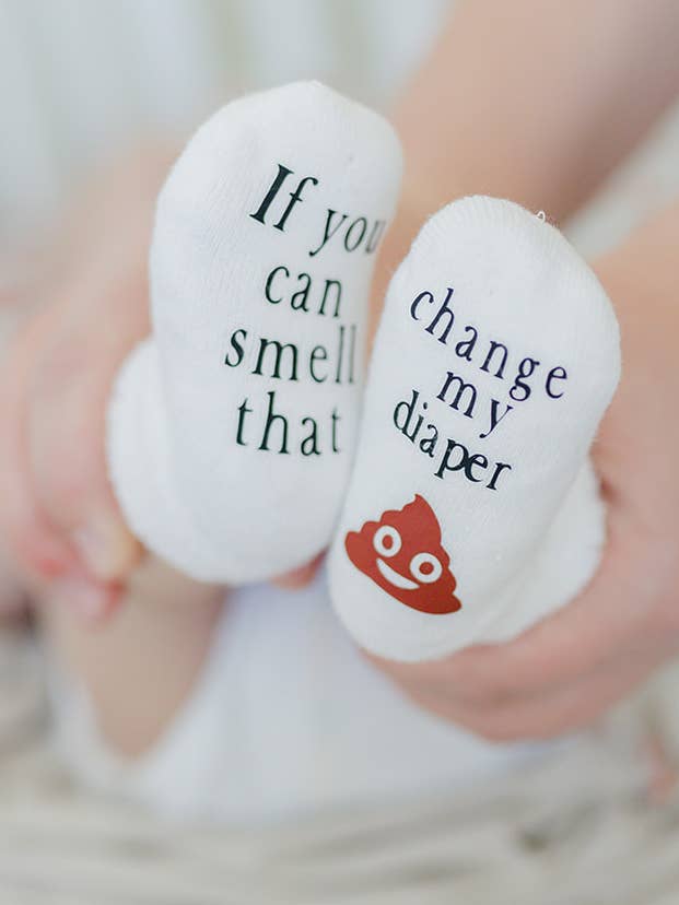 Dorothy’s Reason – Engroshandel Sokker - Baby – Hvis du kan lugte, at ændre min ble baby sokker | Quirky1