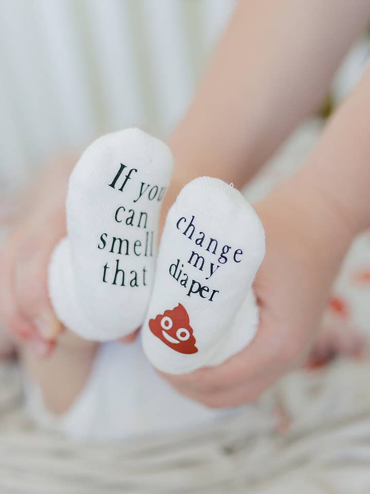 Dorothy’s Reason - Wholesale Socks - Baby - If You can Smell that Change my Diaper Baby Socks | Quirky