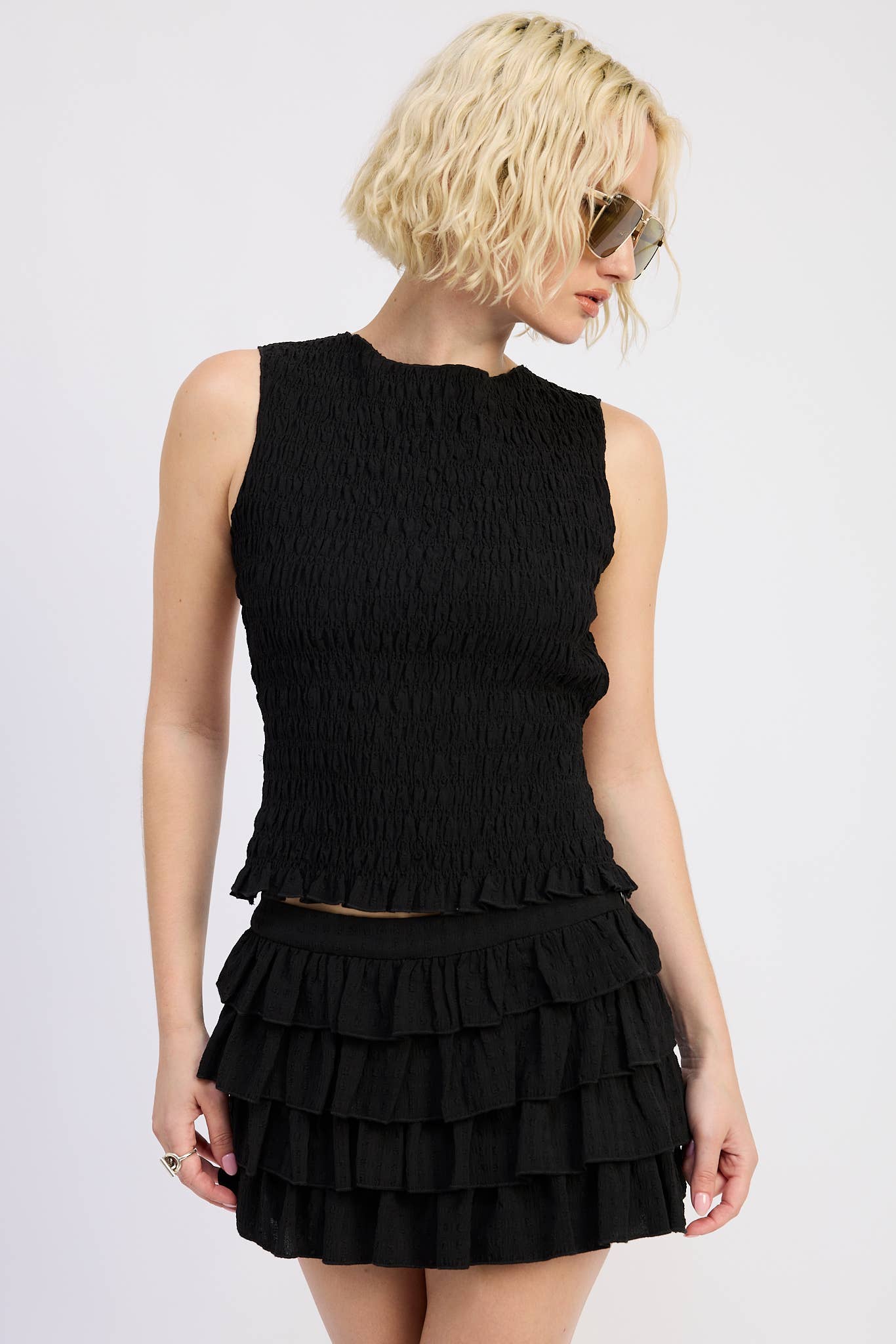 Emory Park - Wholesale Blouse - Women's - SMOCKED SLEEVELESS TOP WITH OPEN BACK10