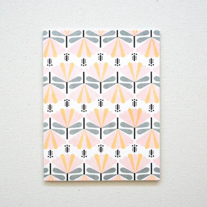 Risograph Floral Notecard - Carnation for wholesale by LEMONNI