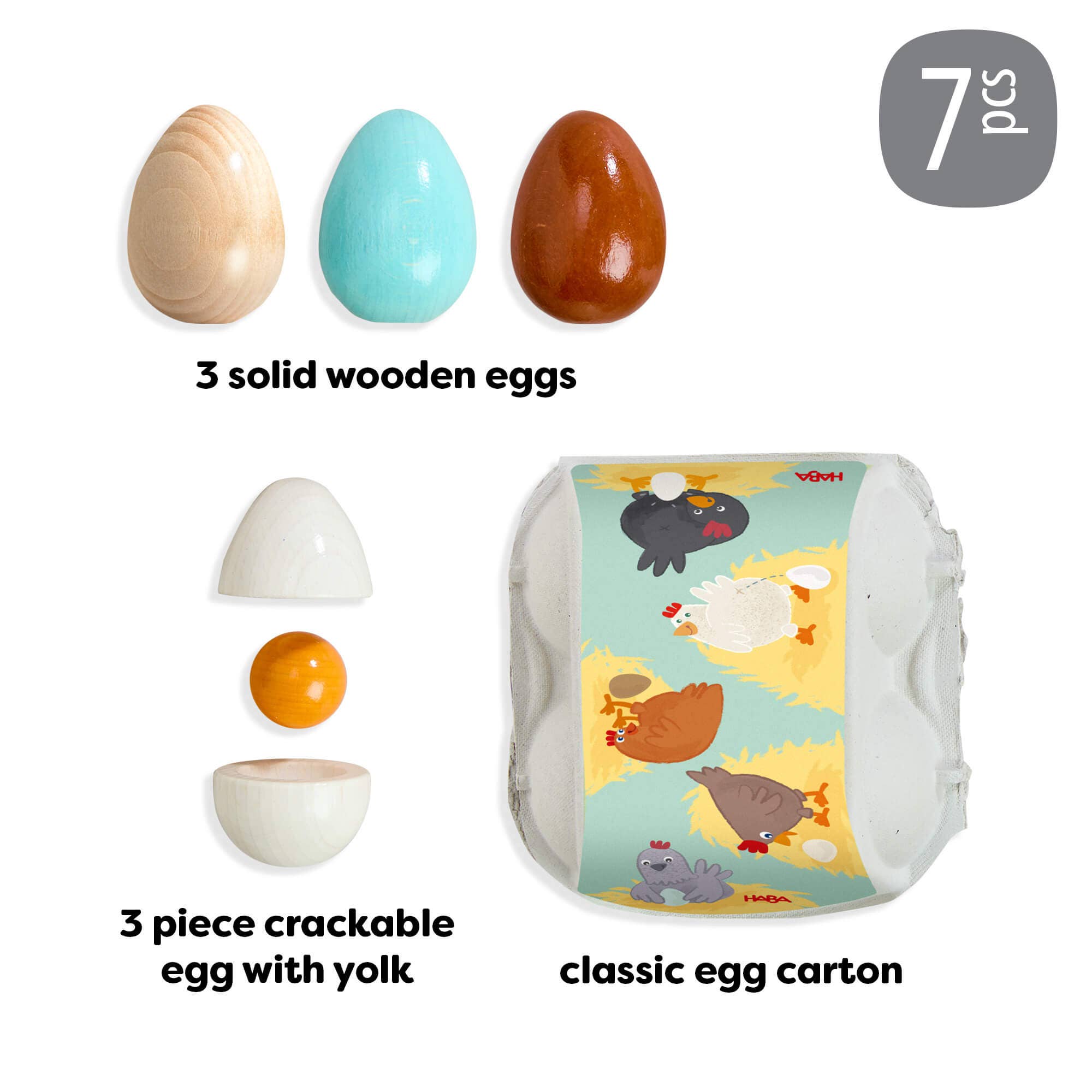 HABA USA - Wholesale Toy Set - Kids - Creative Play – Wooden Eggs Play Food Set5