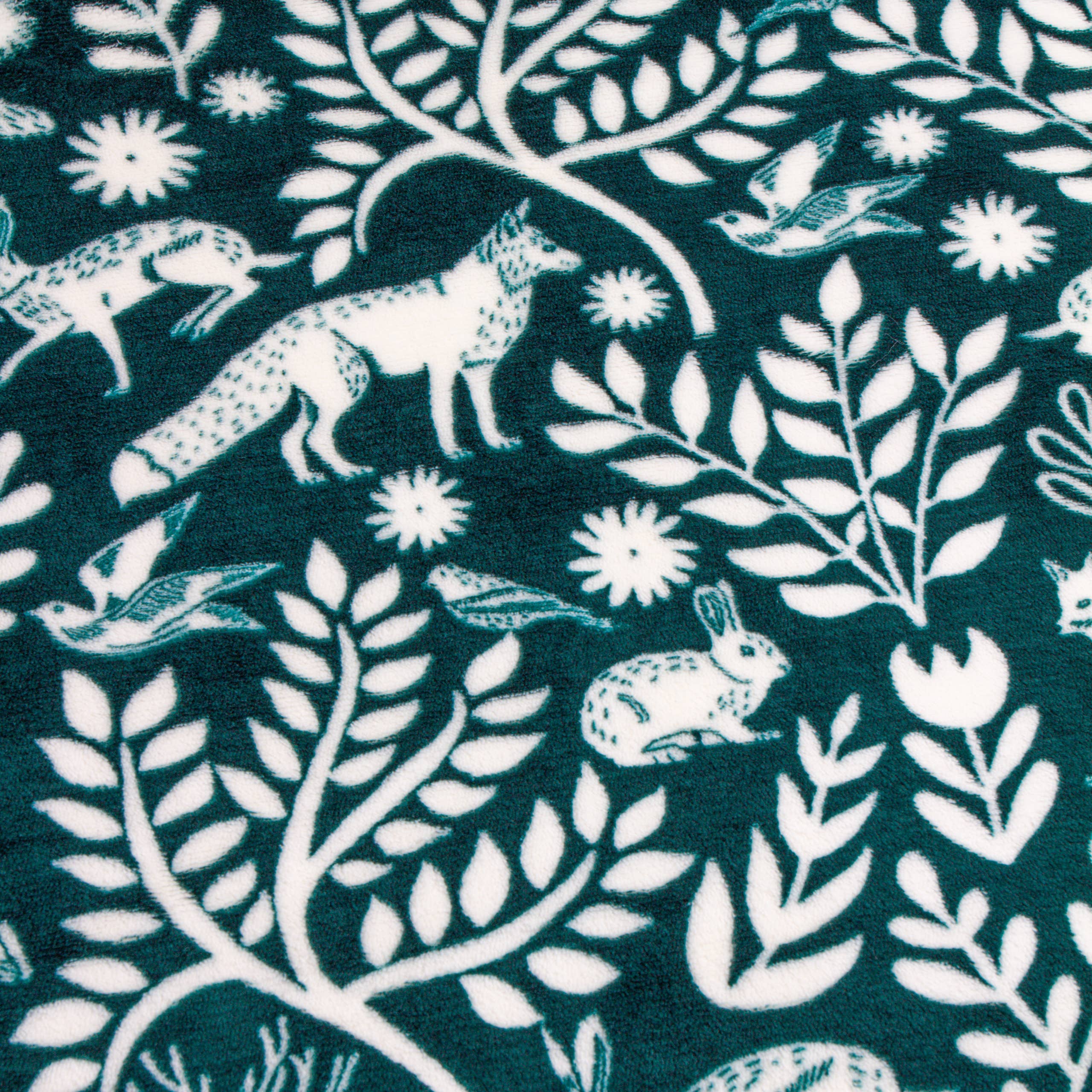 Skandi Woodland Sherpa Fleece Throw Forest for wholesale on Faire3