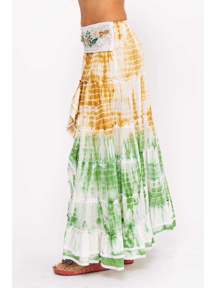 Green Tye Dye Skirt Sh7088Tu for wholesale on Faire