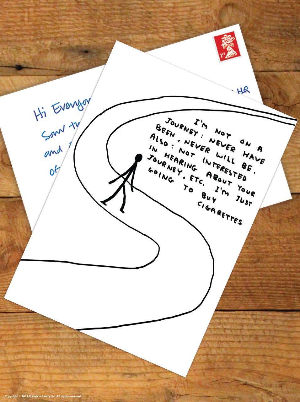 David Shrigley x Brainbox Candy - Wholesale Postcard - Funny A6 Art Postcard By David Shrigley - Buy Cigarettes1