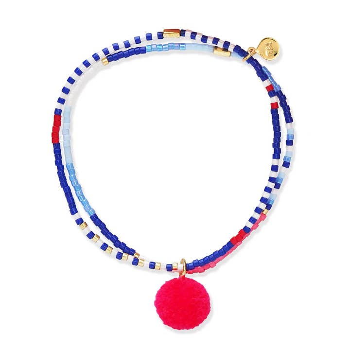 Handmade Double Strand Stretch BRC With Pom Pom and other Purchase Wholesale double pom. Free Returns & Net 60 Terms on Faire trending on Faire.