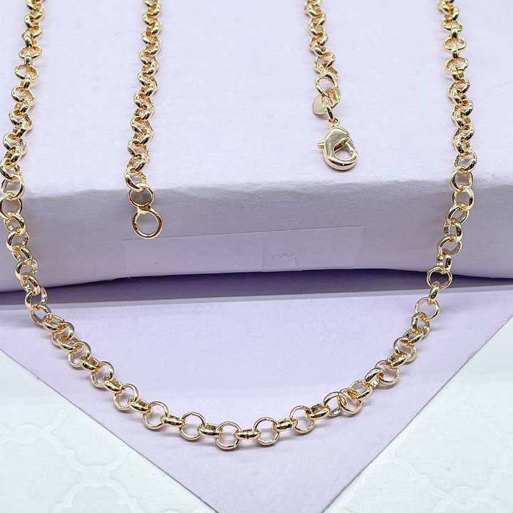 Chaîne Rolo 4mm en GF 18k, Chaînes Délicates, Chaîne Simple pour la vente par Milie