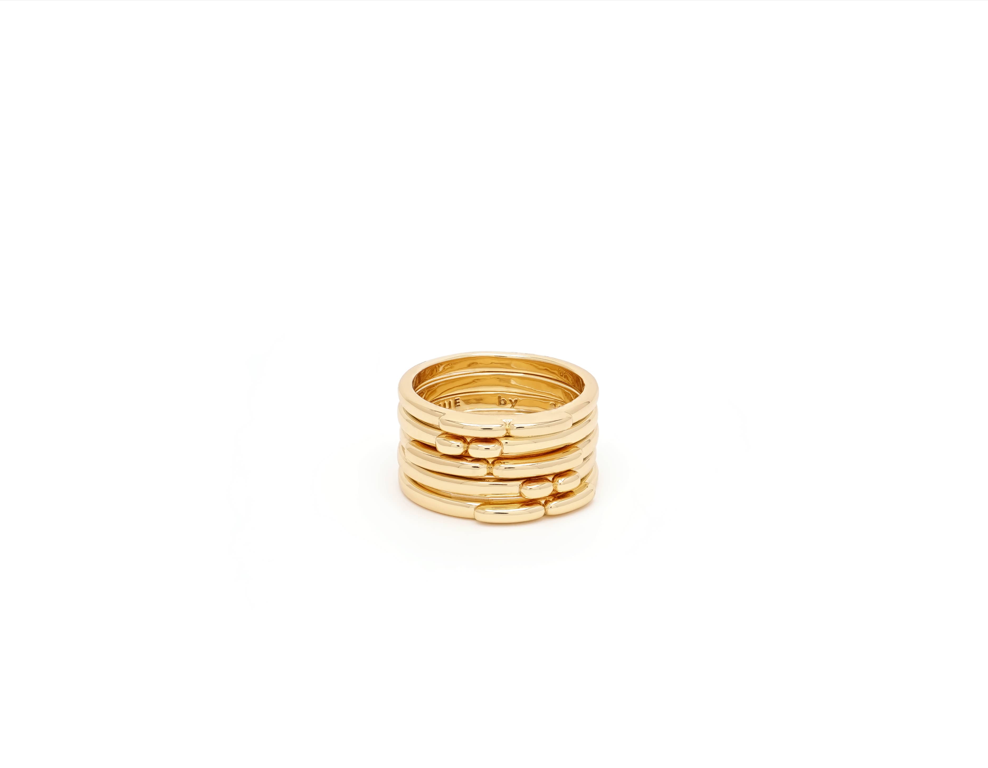 VUE by SEK - Wholesale Band/Stacked Ring - gold echo ring stack2