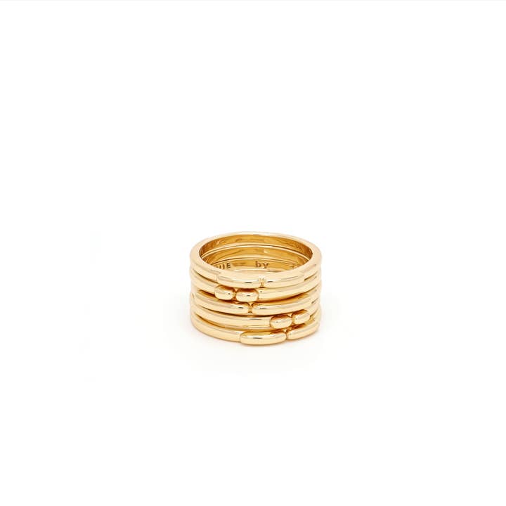 VUE by SEK - Wholesale Band/Stacked Ring - gold echo ring stack2