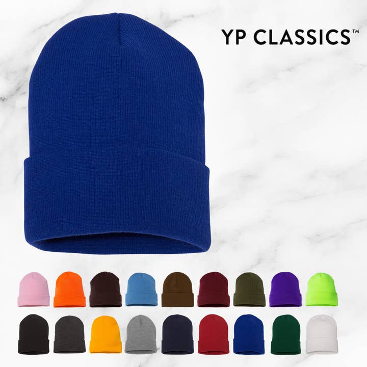 YP Classics Cuffed Beanie – Soft Acrylic Knit Hat for wholesale by MYES BULK APPAREL
