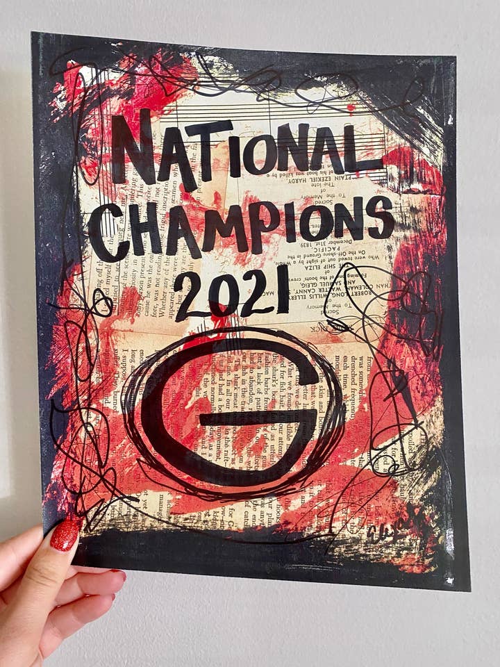 UGA "National Champions 2021" - ART PRINT for wholesale by Lexicon of Love Music Art