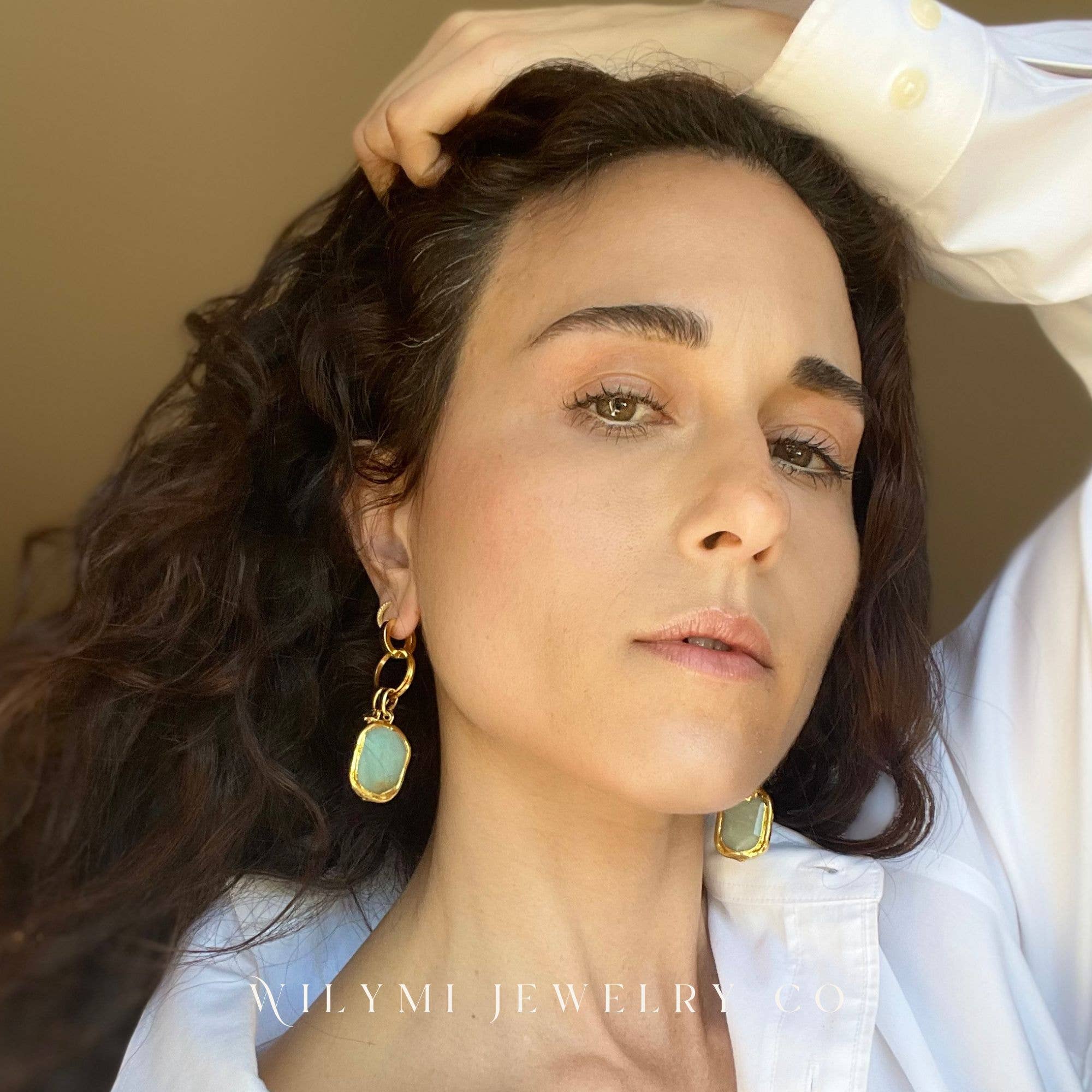 WILYMI Jewelry Co - Vente Boucles d'oreilles pendantes - Créoles 4-en-1 JOY | GF + Acier inoxydable + Amazonite9