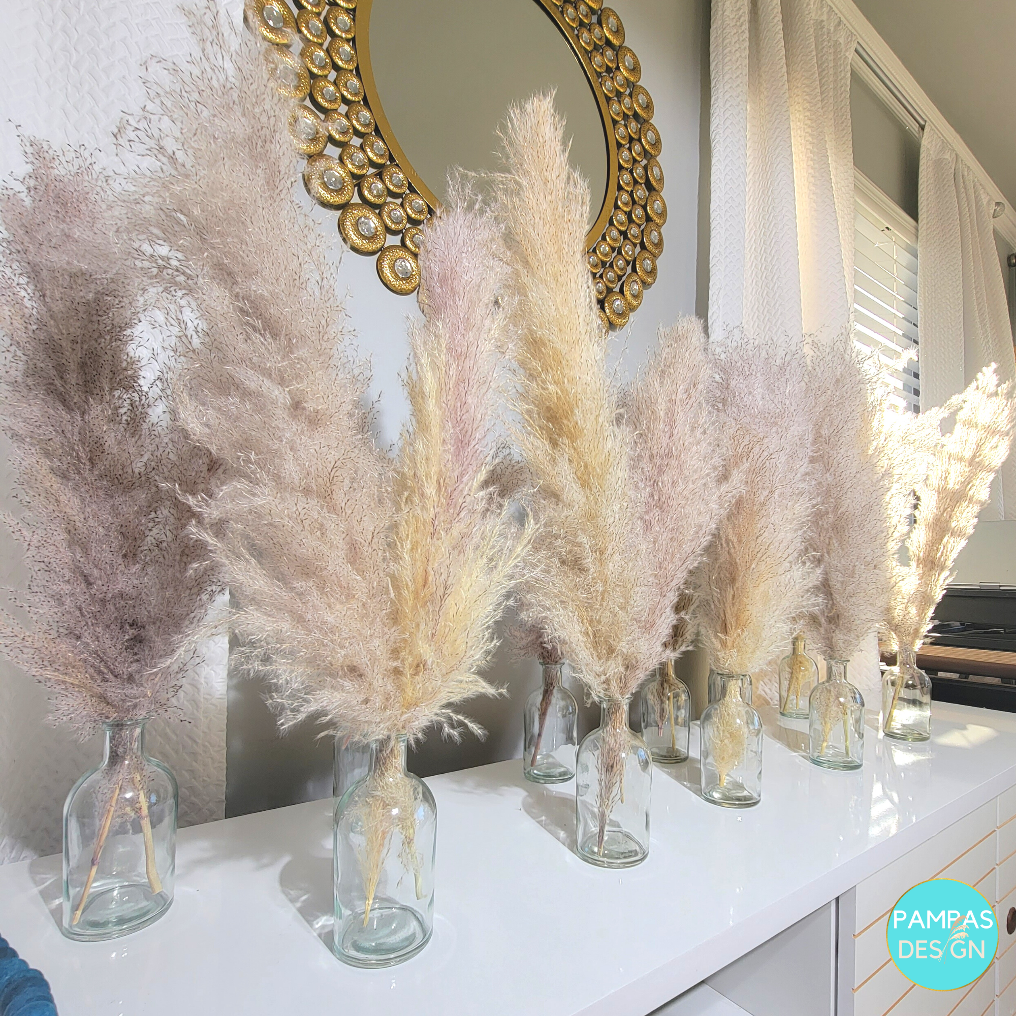 Pampas Design - Wholesale Dried/Pressed Flowers - Pampas Grass Centerpieces including Vase2