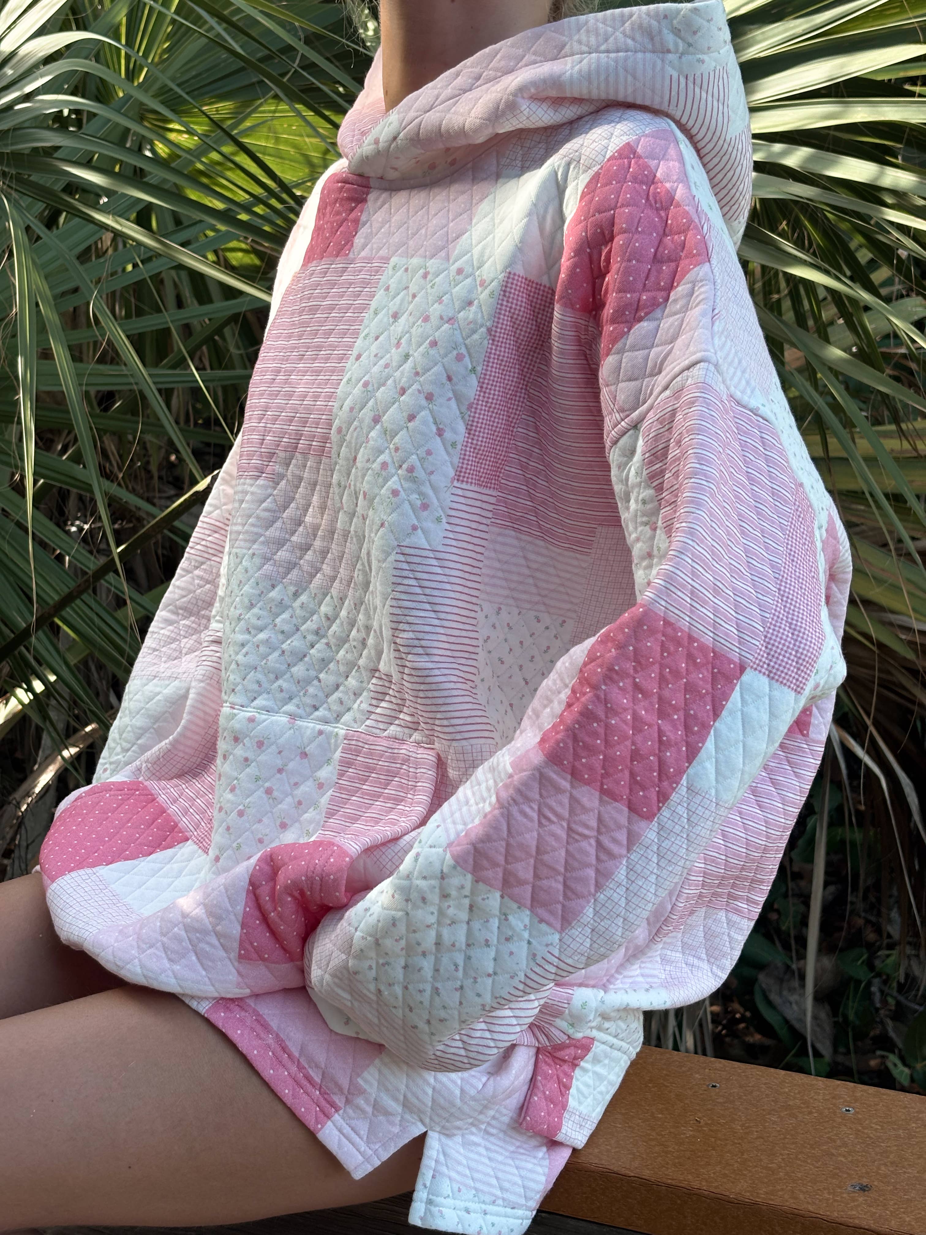 Sunkissed Coconut - Wholesale Hoodie - Women's - Margo Quilted Patchwork Hoodie17