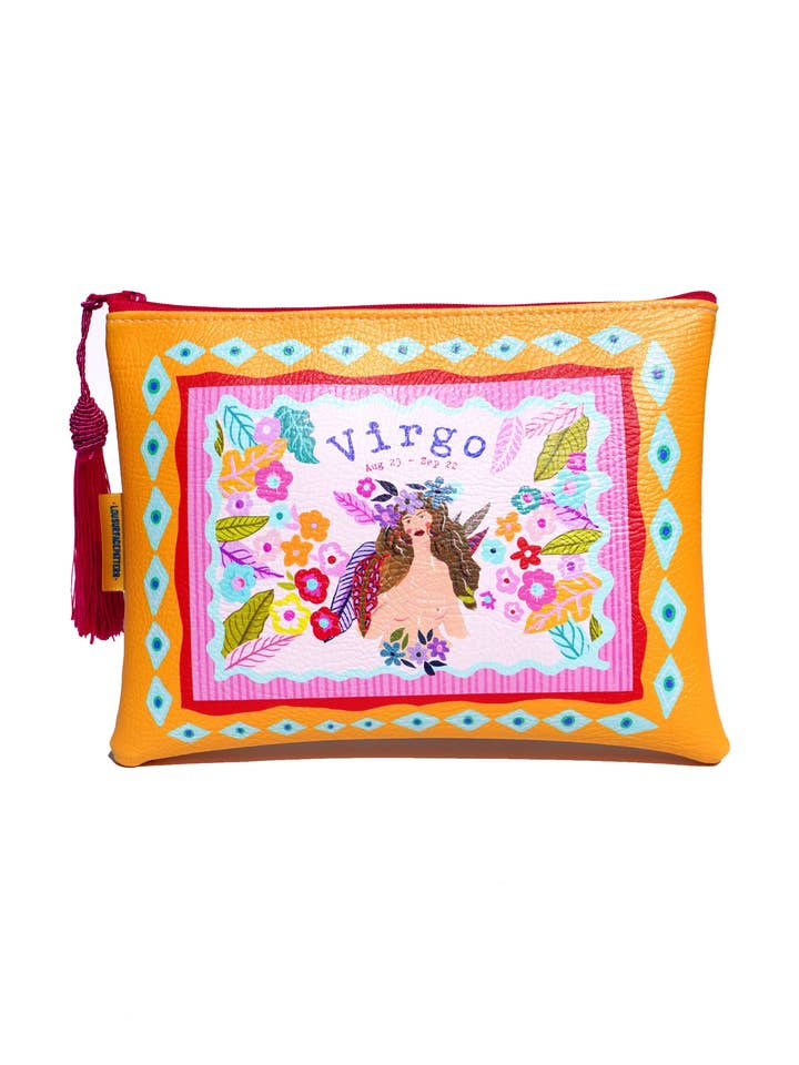 Virgo vegansk læder makeup taske for engroshandel hos Lousurfacepattern