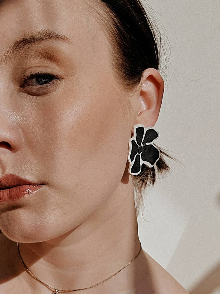 Flower Earrings | Polymer Clay Earrings | Matisse Inspired for wholesale by That Clay Girl Co.