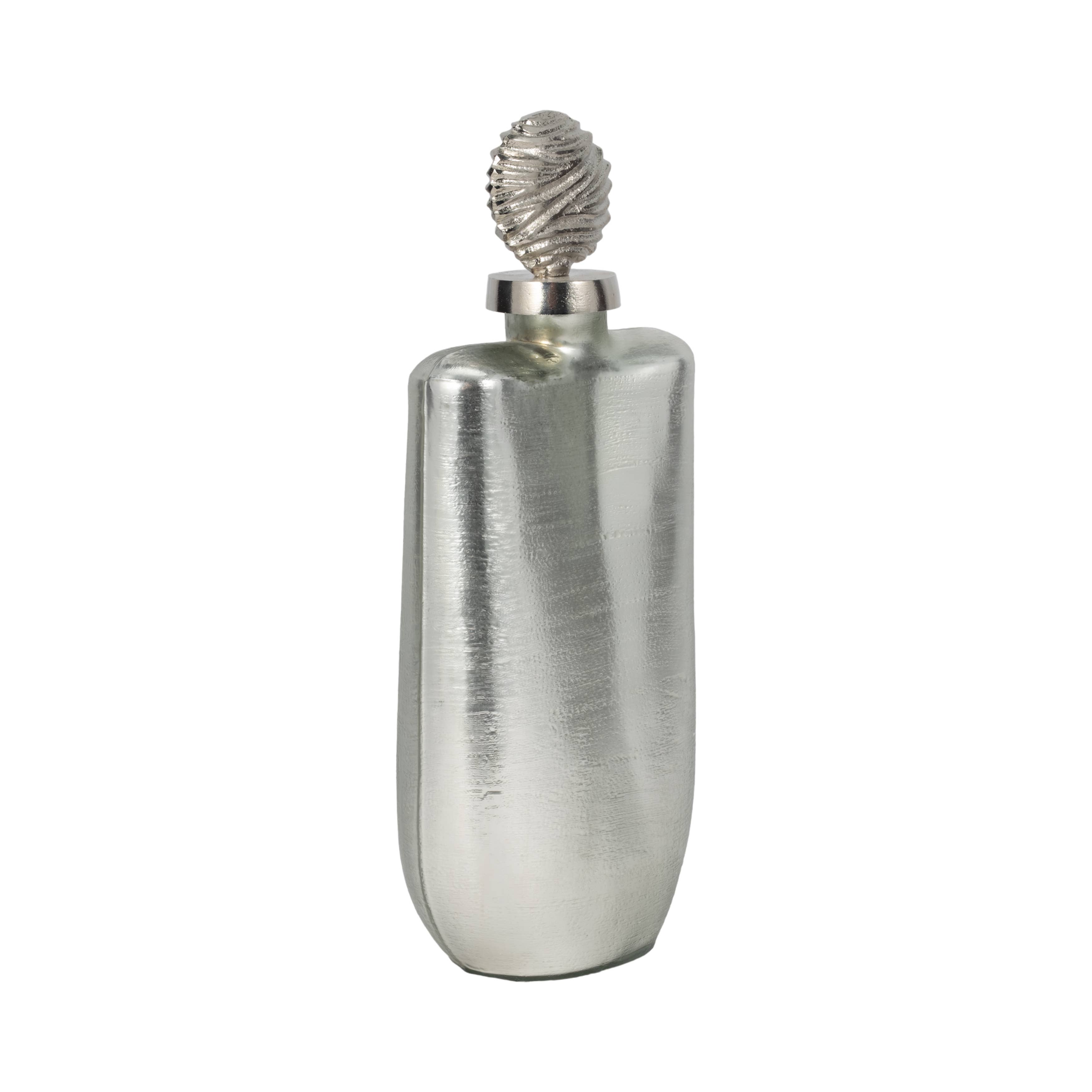 Sagebrook Home - Wholesale Decorative Jar - Glass Metallic Decorative Jar Orb Topper - Silver, 16 in.4