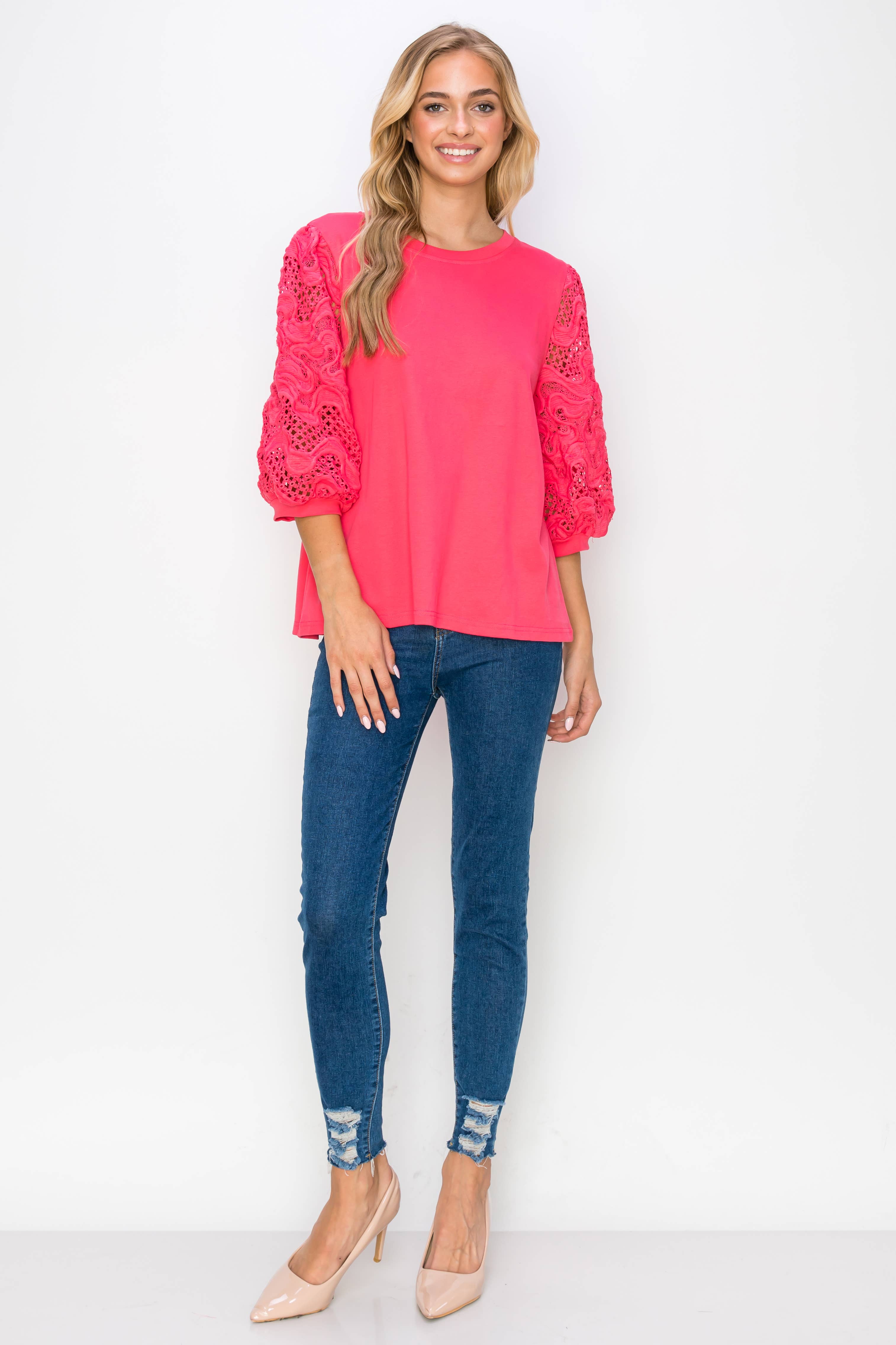 Joh Apparel - Wholesale Knit Top - Women's - Ruth Pointe Knit Top with Lace19