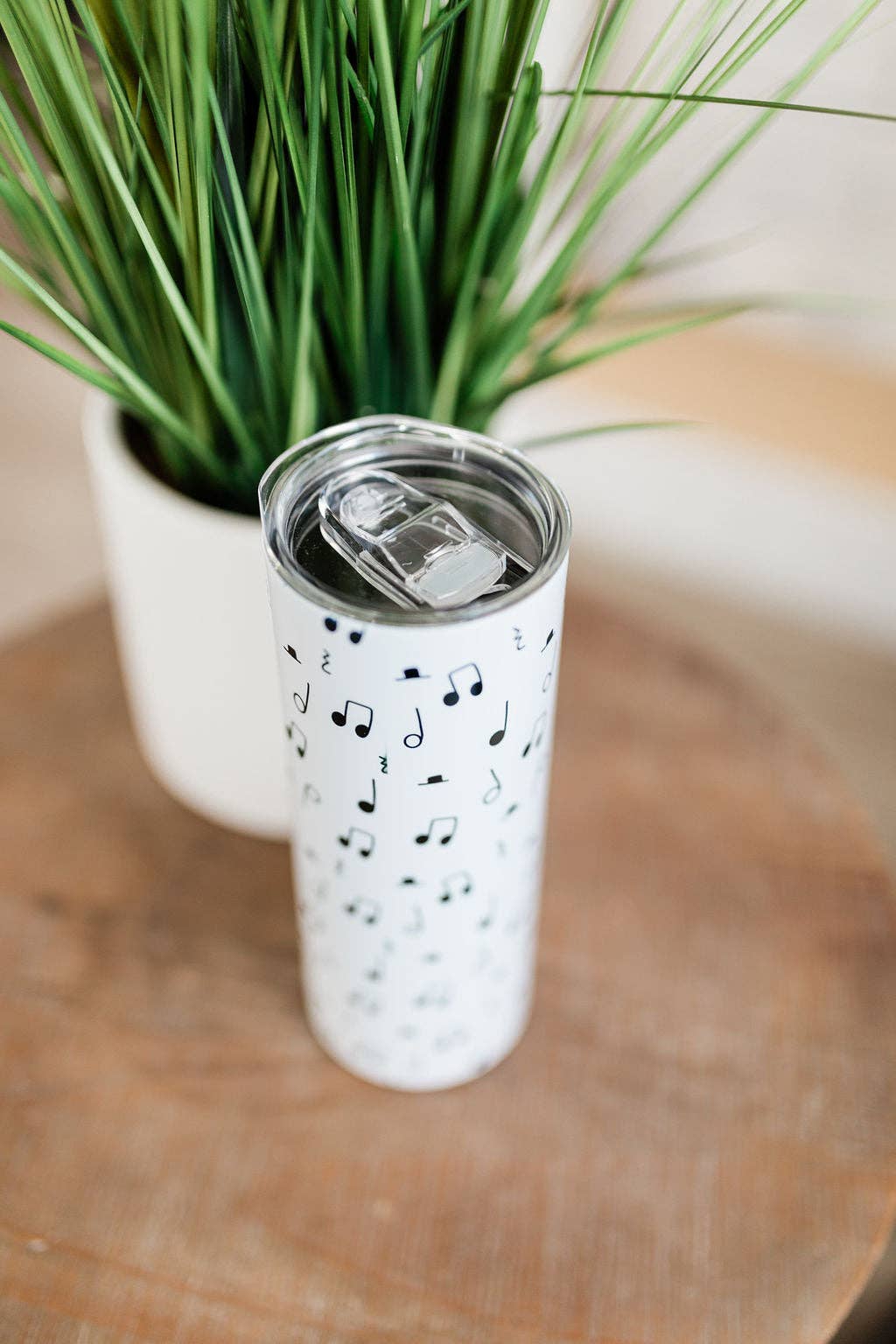 Musically Minted - Wholesale Insulated Mug/Tumbler - Black and White Music Note Skinny Tumbler3