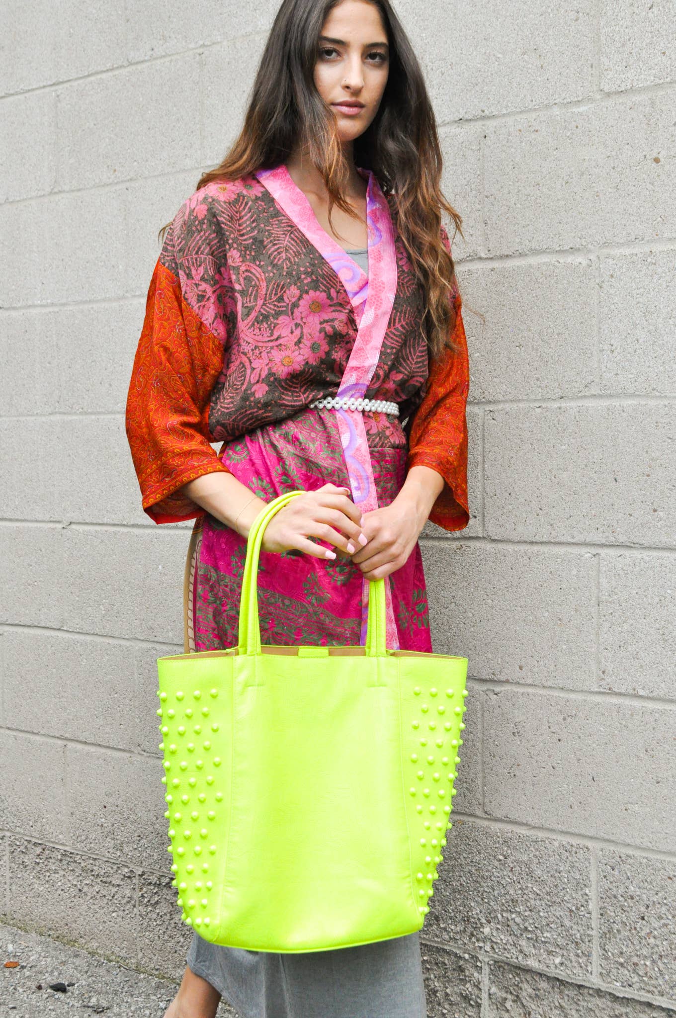 Guru - Vendita all'ingrosso Kimono - Donna - Stampa mista Kimono Gratitude - Sari riciclato1