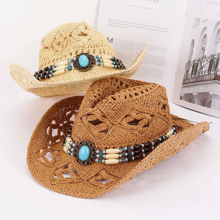 Chapeau de cowboy en faux paille pour la vente par 3AM BY H&D ACCESSORIES