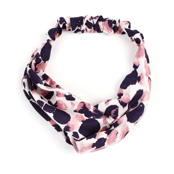 Selini New York - Wholesale Fashion headband – women's - 12pc Assorted Criss Cross Leopard Headbands - 12EHB10243