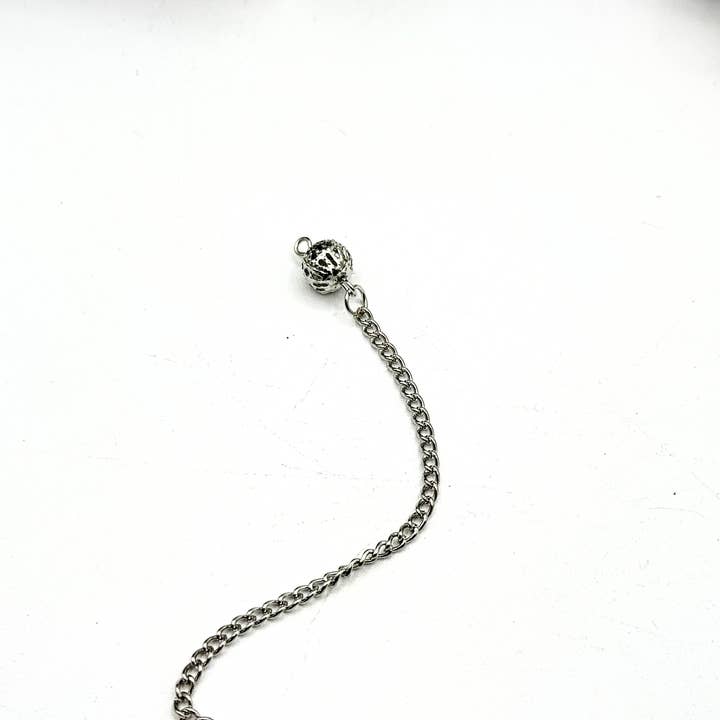 Meraki Gemstones - Wholesale Pendulum Board - Amethyst Double Cap Pendulum with Silver Plate Chain5