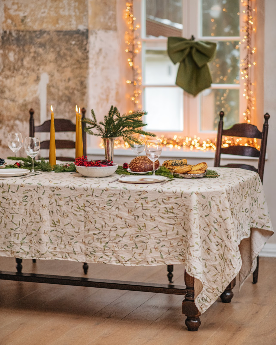 MagicLinen (We handle U.S. import procedures for you) - Wholesale Christmas Decoration - Forest green Linen Decorative Christmas Bow3