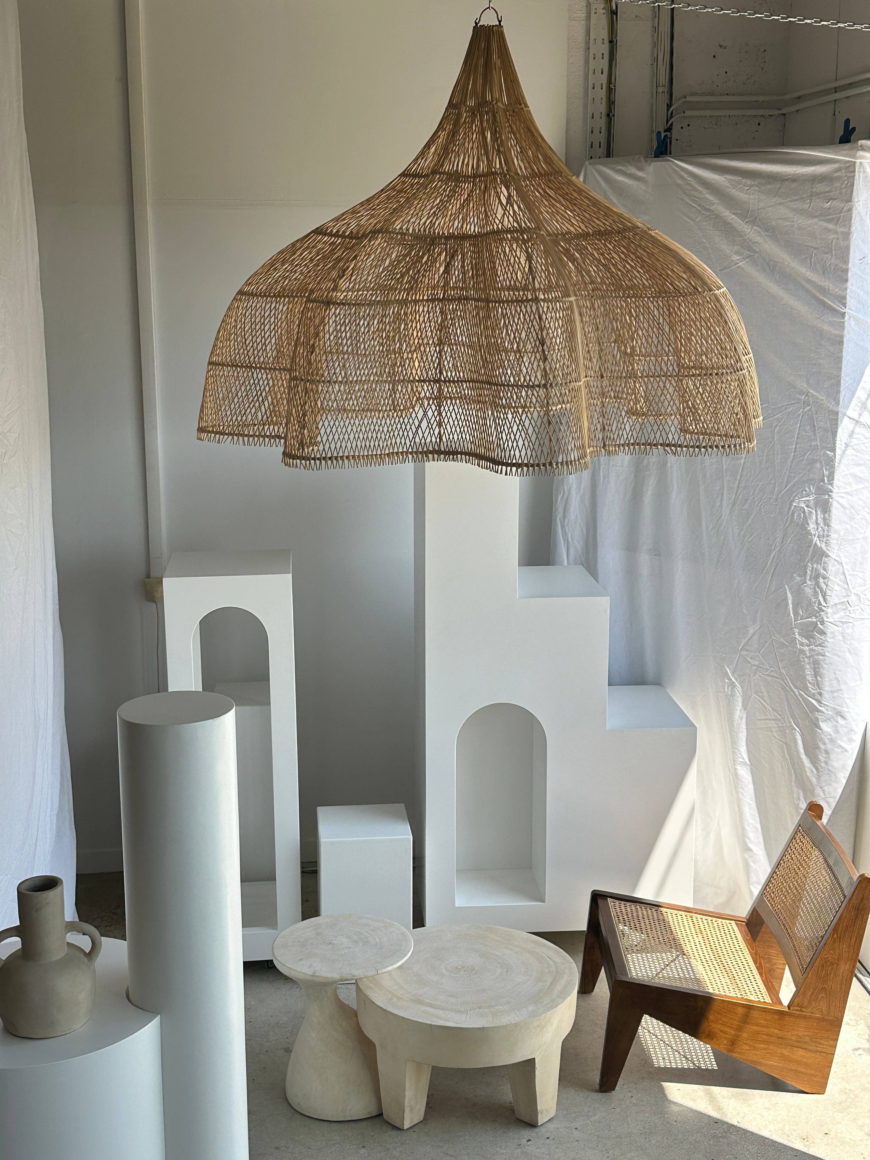 Office Objets - Wholesale Chandelier/Hanging Light - Immense rattan suspension in the shape of a flower, tulip, corolla H:1m; D:1m5050