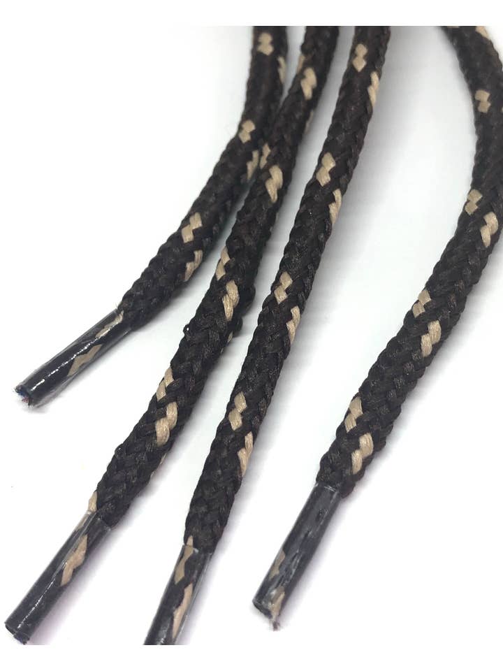The Shoelace Factory - Wholesale Shoelaces - Unisex - Classic Round Shoelaces Brown w/Toast Accents1