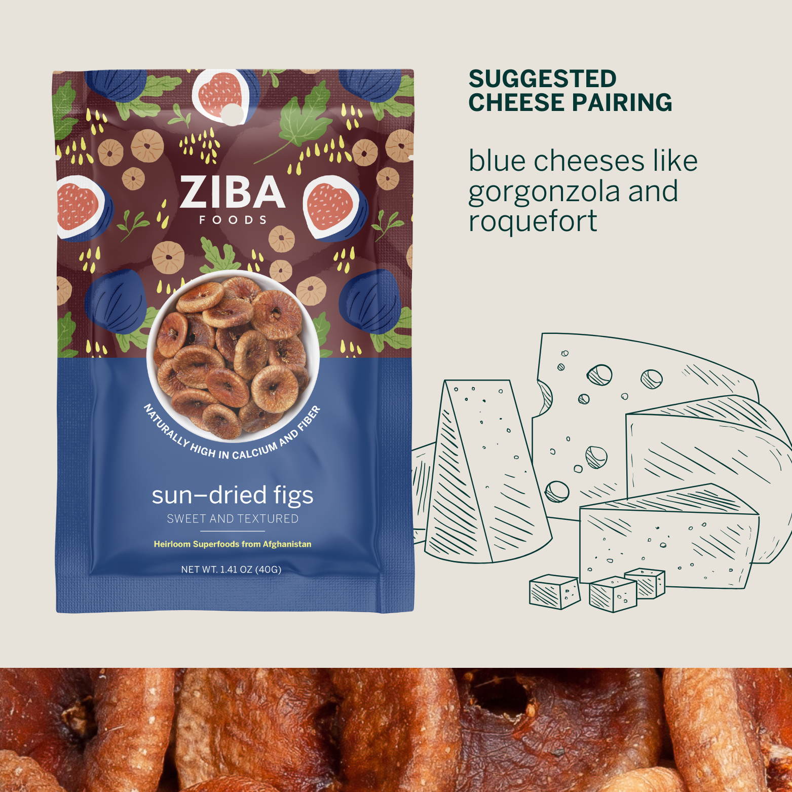 Ziba Foods - Wholesale Dried/Dehydrated Fruit - Ziba Sun-Dried Figs, 40g7