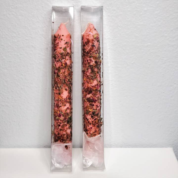 Erthn Candles - Wholesale Votive Candle - Love Spell Herbal Candle 6" Handmade Ritual Candlestick3