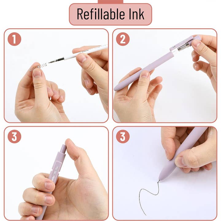 Mr. Pen - Wholesale Pen - Mr. Pen- Retractable Gel Pens, 6 Pack, Pastel Barrels