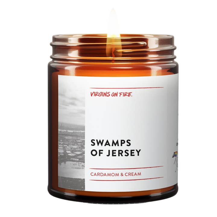SWAMPS OF JERSEY (Black Cardamom & Cream) 🧟 Scented Candle for wholesale by Virgins On Fire Candle Co.