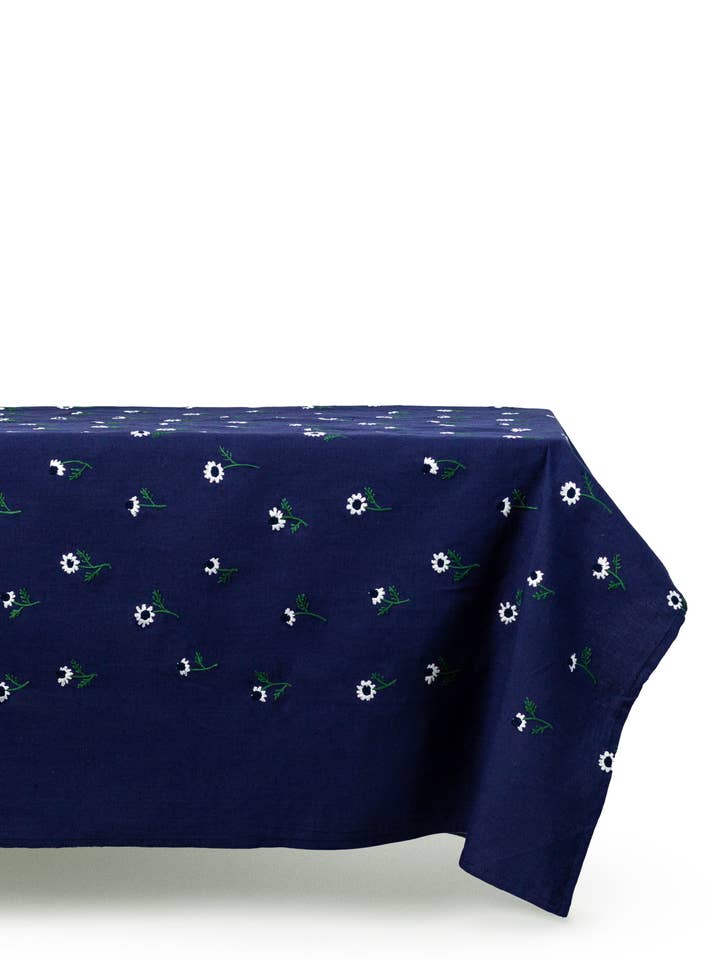 Manzanilla Navy Rectangular Tablecloth for wholesale by ESENCIAL HOGAR