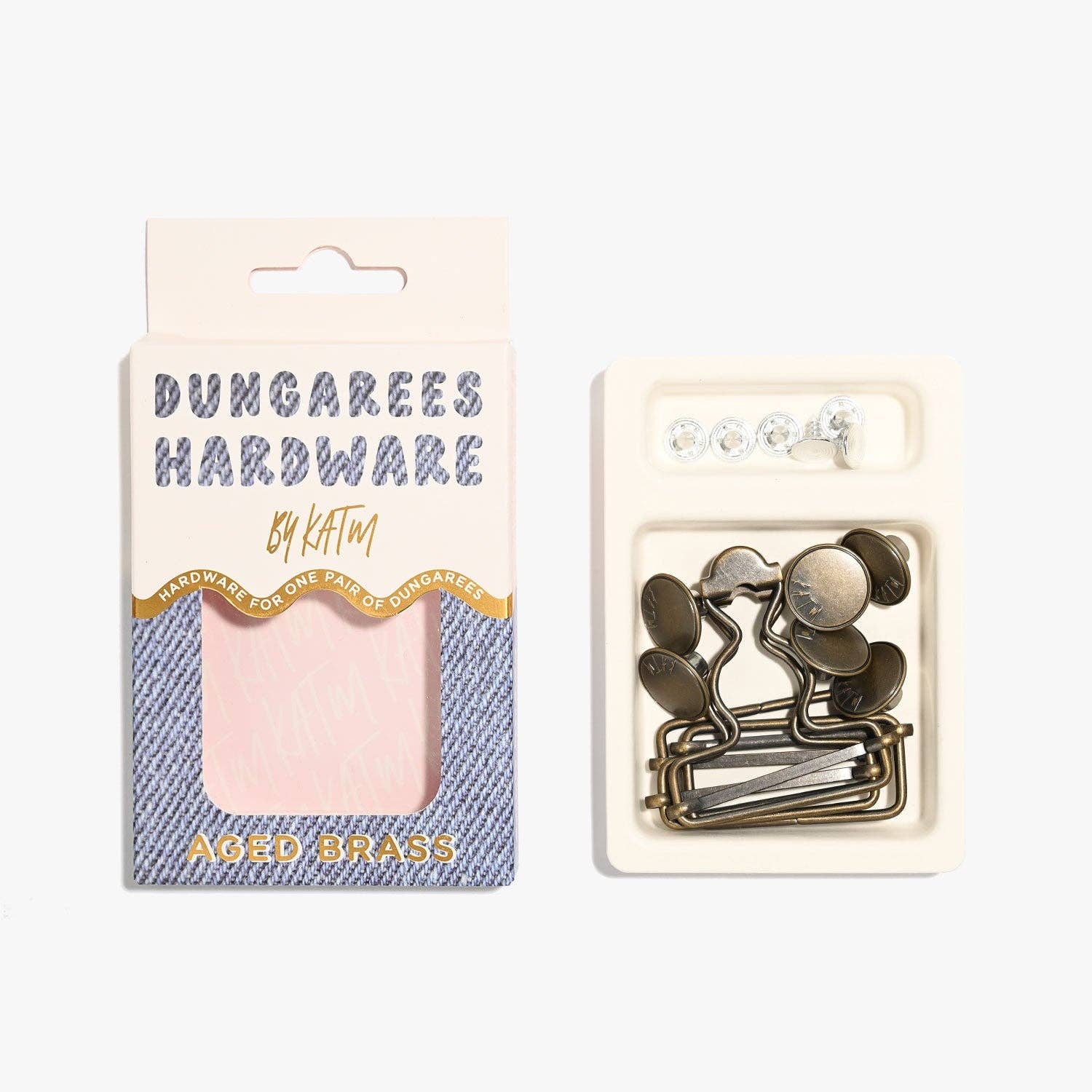Kylie and The Machine - Wholesale Craft supplies - Dungarees Hardware Kit | Aged Brass3
