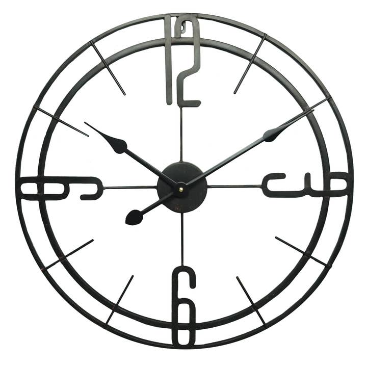 VIP Home & Garden - Wholesale Wall Clock - VIP Iron 22 in. Black Art Deco Style Clock