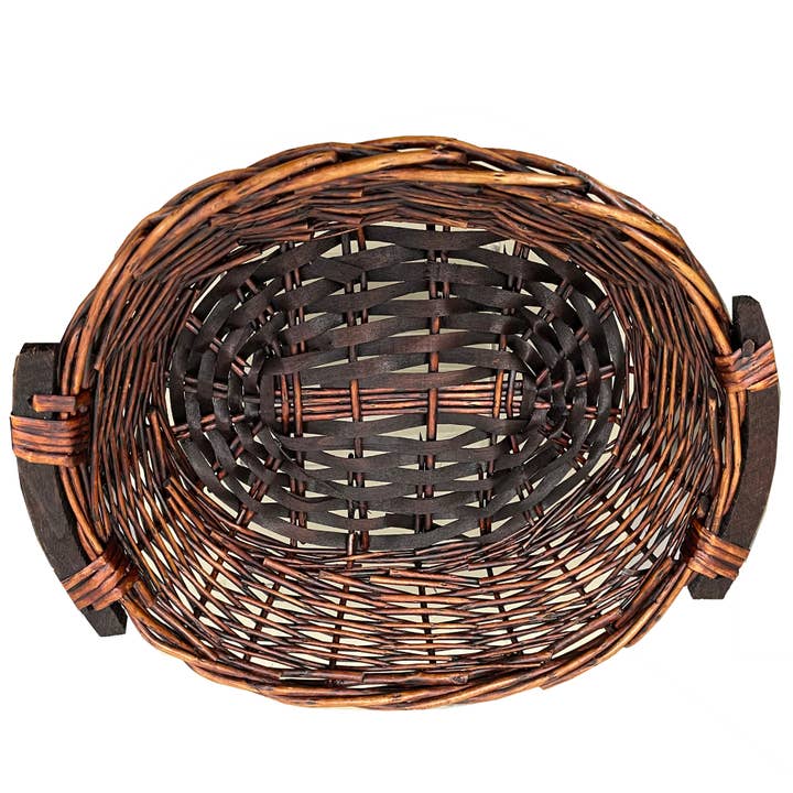 Bospak - Wholesale Decorative Tray - 12" Oval Willow Tray Dark Brown Finish3