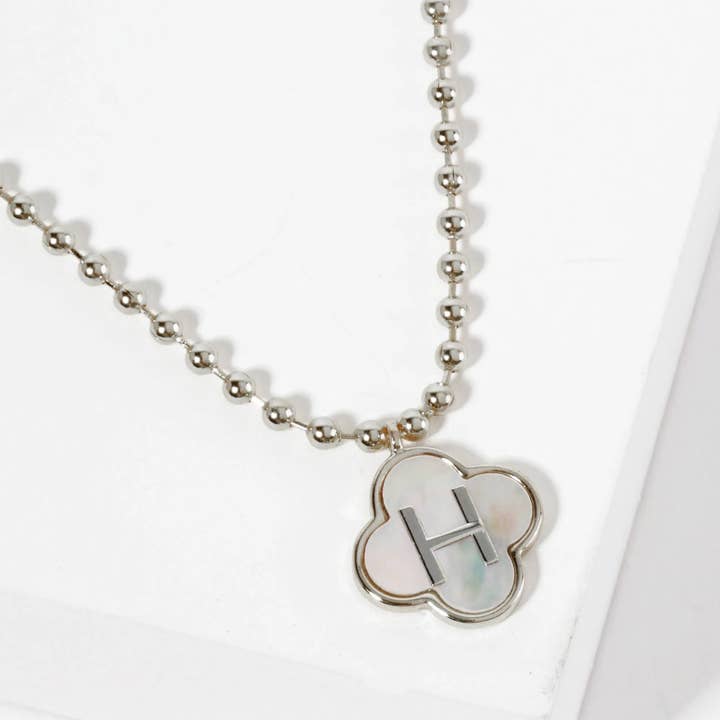 Wild Honey - Wholesale Pendant/Charm Necklace - 18K Gold-Dipped Brass Quatrefoil Monogram Necklace35