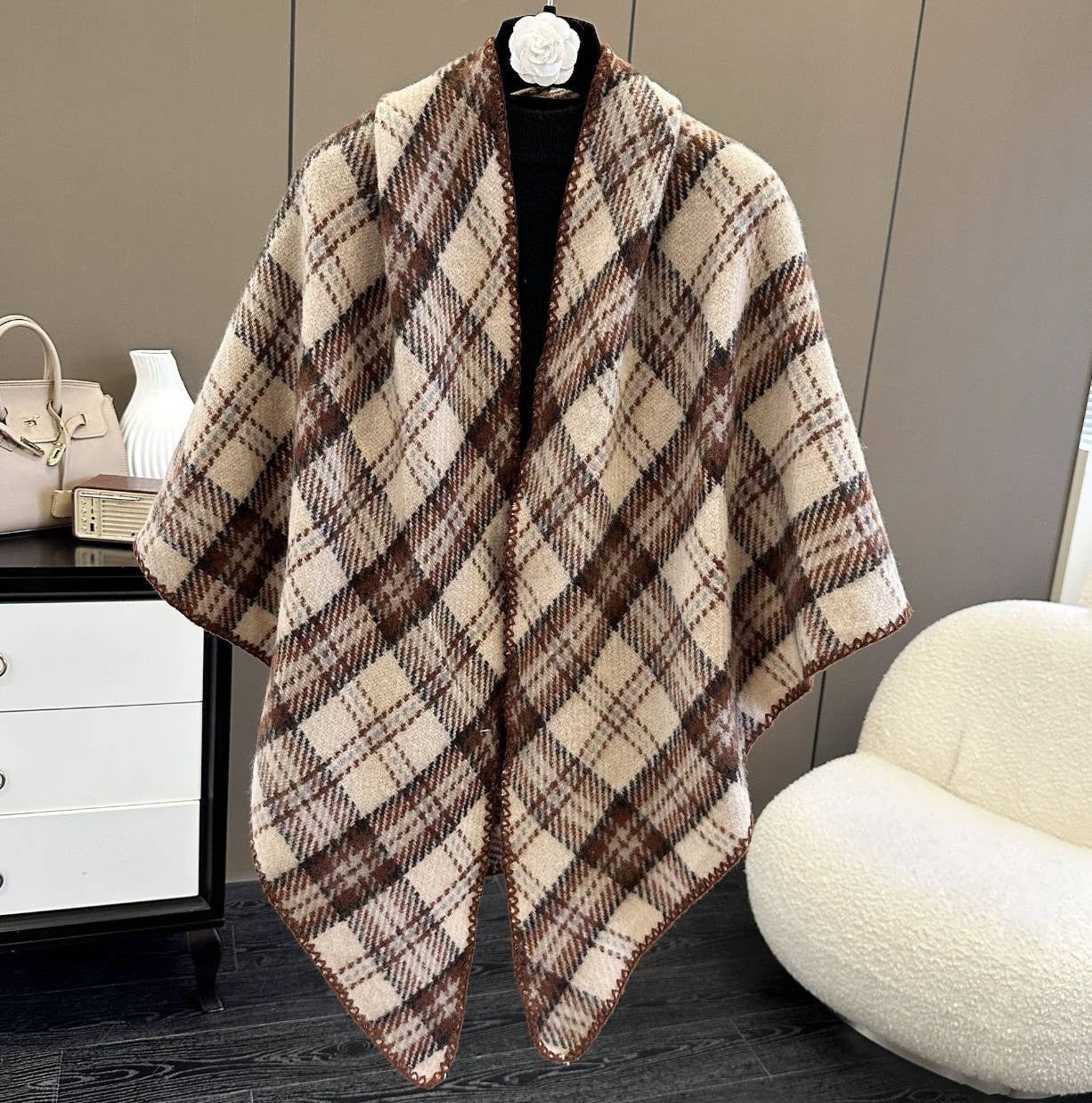 JC Sunny Fashion - Vente Écharpe – femme - Écharpe à carreaux triangulaire JC02350612