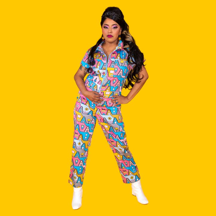 8-Bit Jumpsuit in Pretty Pastel for wholesale by Blue Platypus