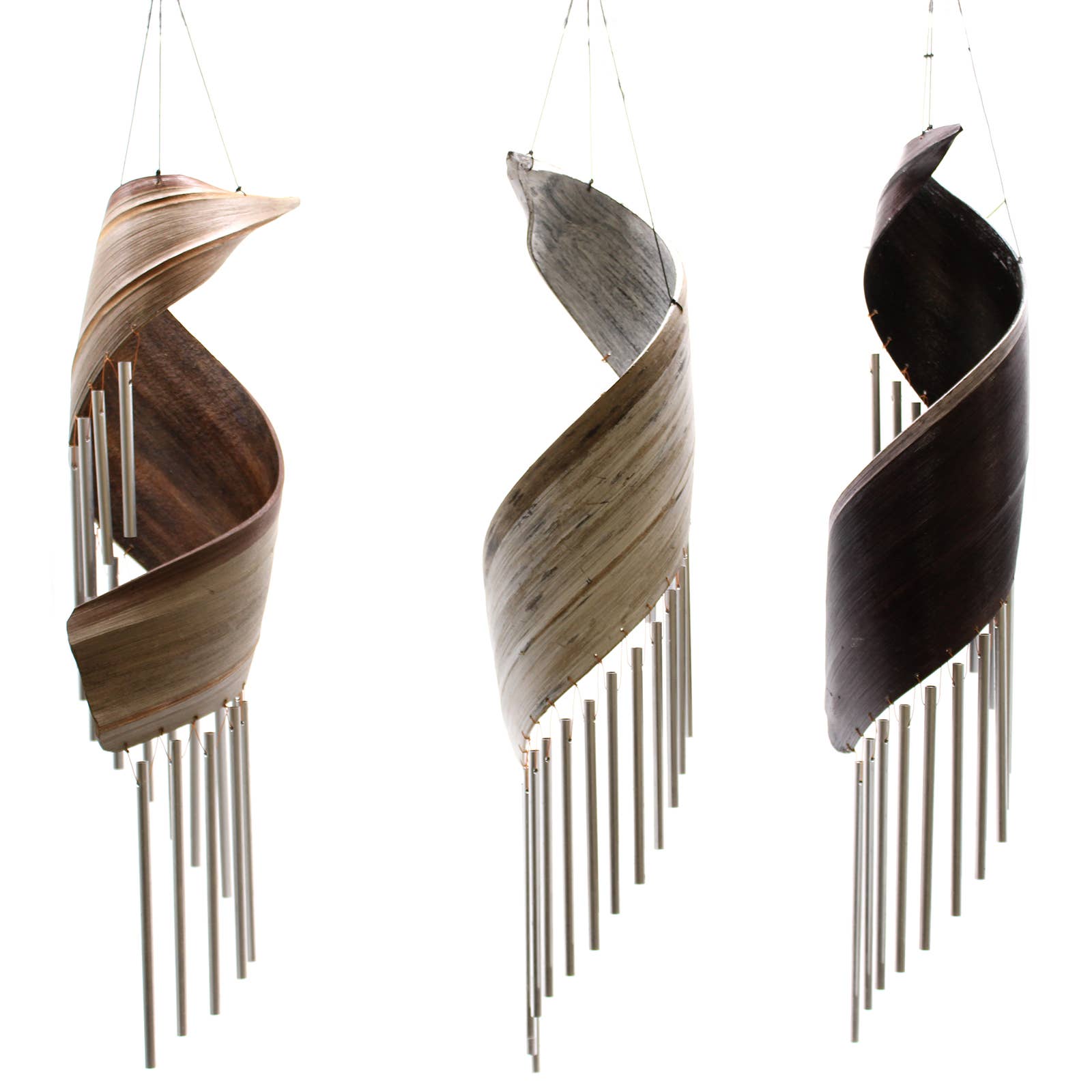 AWGifts Europe – Espanta-espíritos por atacado – 2x Folha de Coco Wind Chimes - Chocolate3