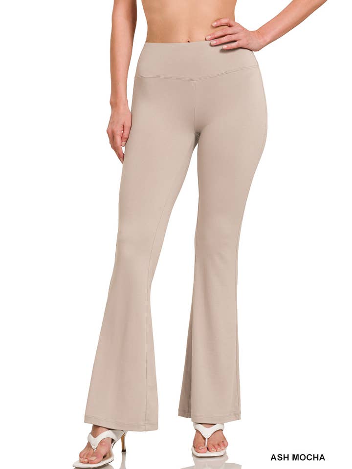 42POPS - Wholesale Athletic/Lounge Leggings - Women's - ...SI-26202 Buttery Soft Flare Leg High Waist Yoga Pants
