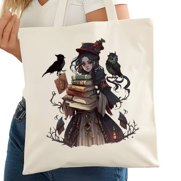 WItchy Book reading Bookish Tote Bag – Reading Tote for Book Lovers – Book Reader Bag - Romance Reader Tote - Book Store for wholesale by Purely Bookish