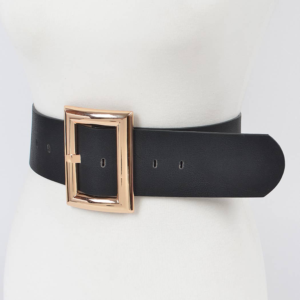 Black Gold Simple Rectangle Buckle Plus Size Belt
HB8120 for wholesale on Faire2