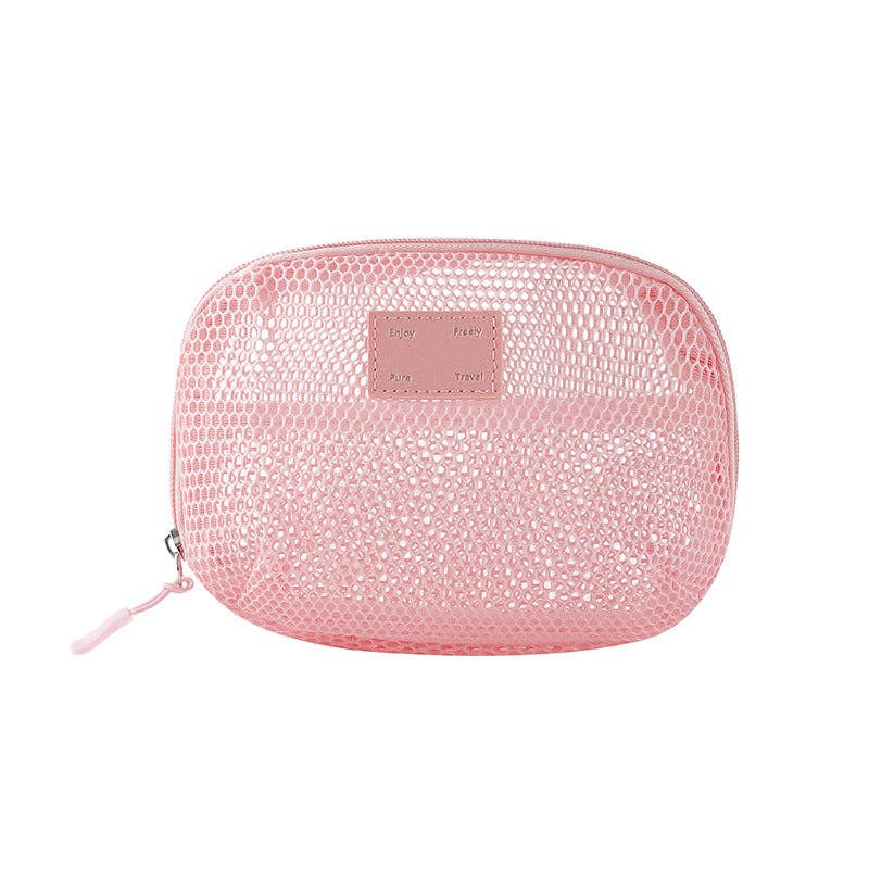 Dipped Shop – wholesale Make-up/cosmetic bag – Solid Color Mesh Mini Make Up Bags DP25C6421