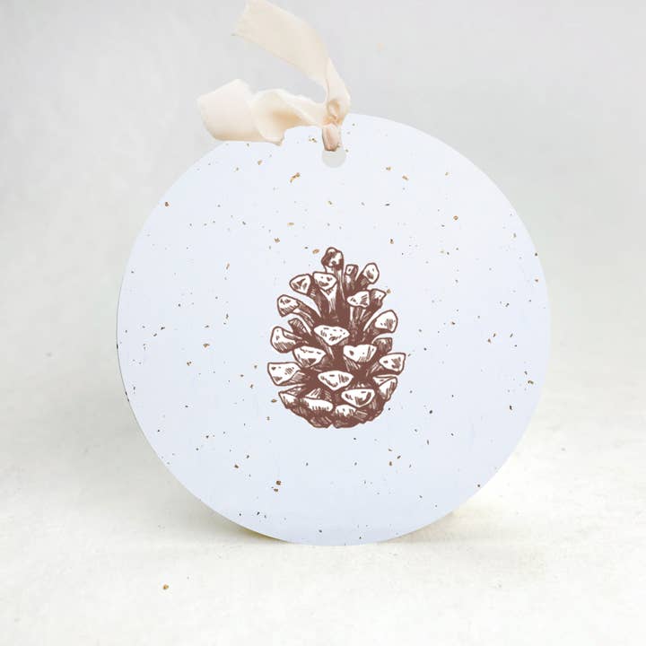 Plantable Seed Gift Tags / Ornaments Set of 3: Pine Cone for wholesale by Paper Baristas