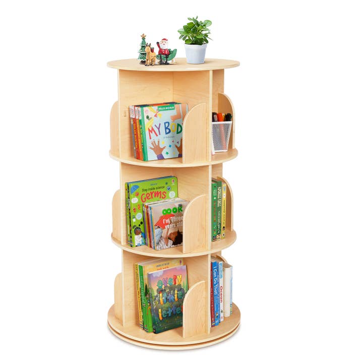 3-Tier Rotating Bookshelf, Ideal bookcase for Small Space for wholesale by Great Sheep Inc